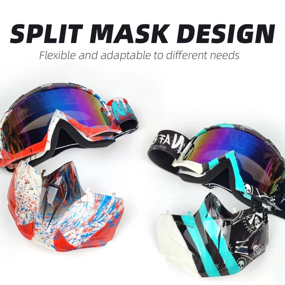 Unisex Windproof Dustproof Graffiti Motocross Goggles UV Protection Universal Outdoor Cycling Sports Mask for Men And Women Unisex Windproof Dustproof Graffiti Motocross Goggles UV Protection Universal Outdoor Cycling Sports Mask for Men And Women