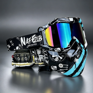 Unisex Windproof Dustproof Graffiti Motocross Goggles UV Protection Universal Outdoor Cycling Sports Mask for Men And Women
