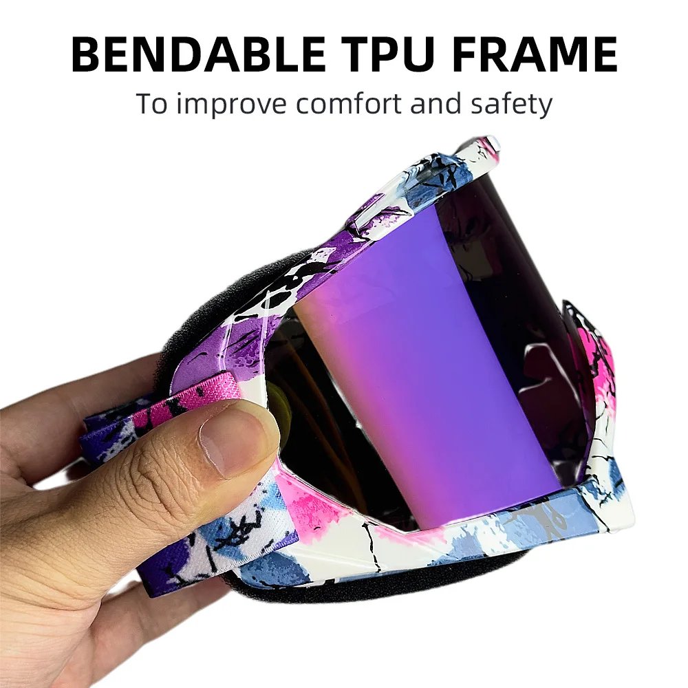 MX Motorcycle Motocross Goggles, Windproof Protective Off-Road Glasses for Men MTB ATV Cycling Racing Outdoor Sports