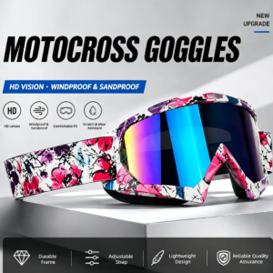 MX Motorcycle Motocross Goggles, Windproof Protective Off-Road Glasses for Men MTB ATV Cycling Racing Outdoor Sports