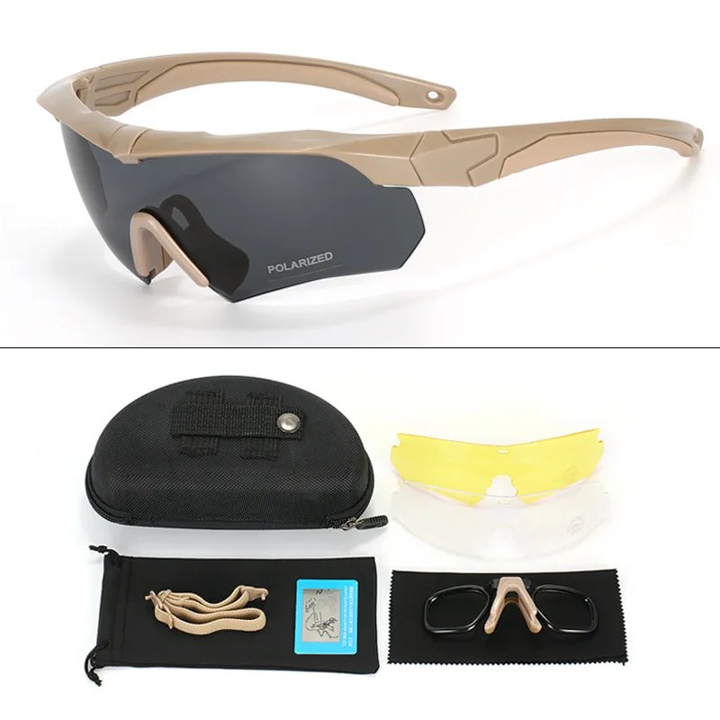 New Polarized Tactical Goggles 3 Lens Set Climbing Glasses Outdoor Sports Windproof Dustproof Safety Protective Glasses Eyewear New Polarized Tactical Goggles 3 Lens Set Climbing Glasses Outdoor Sports Windproof Dustproof Safety Protective Glasses Eyewear