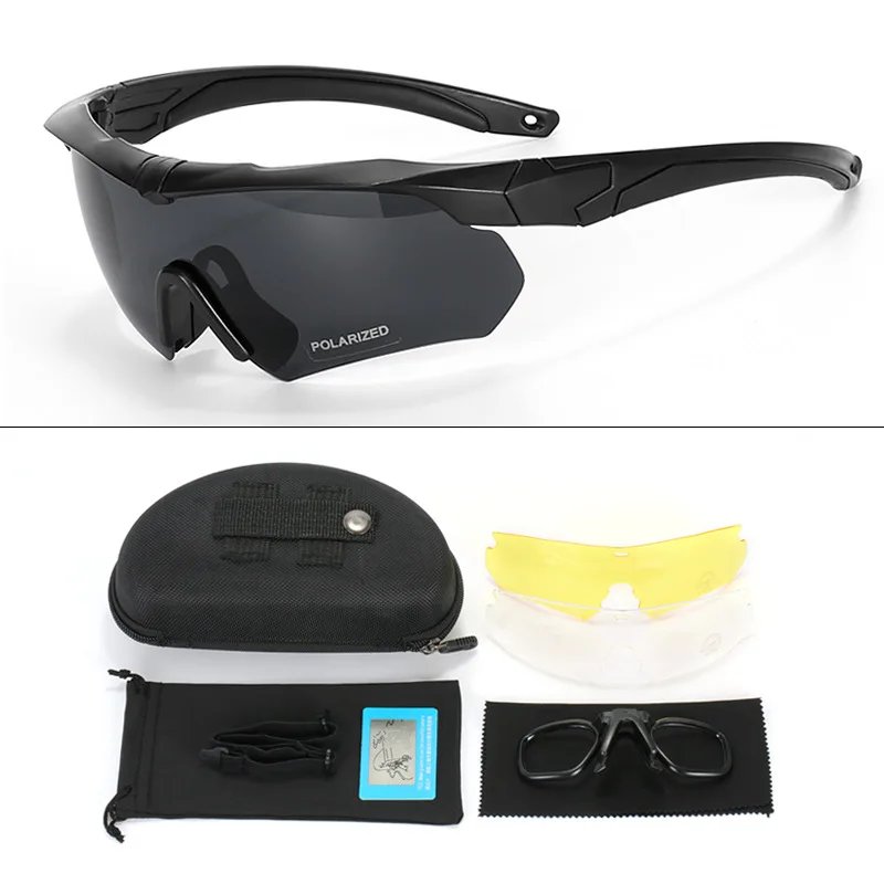 New Polarized Tactical Goggles 3 Lens Set Climbing Glasses Outdoor Sports Windproof Dustproof Safety Protective Glasses Eyewear New Polarized Tactical Goggles 3 Lens Set Climbing Glasses Outdoor Sports Windproof Dustproof Safety Protective Glasses Eyewear