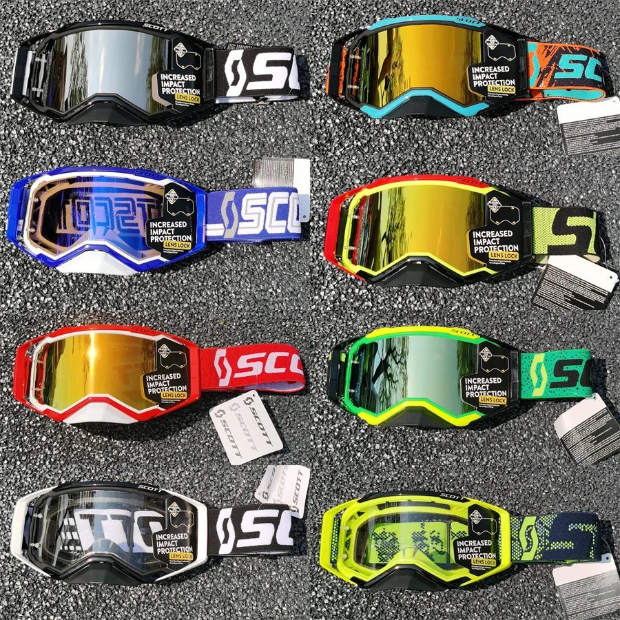 Premium Multi-Color Motocross Goggles, Universal Riding & Ski Sports Eyewear Fits MX, ATV, DH, MTB Helmets