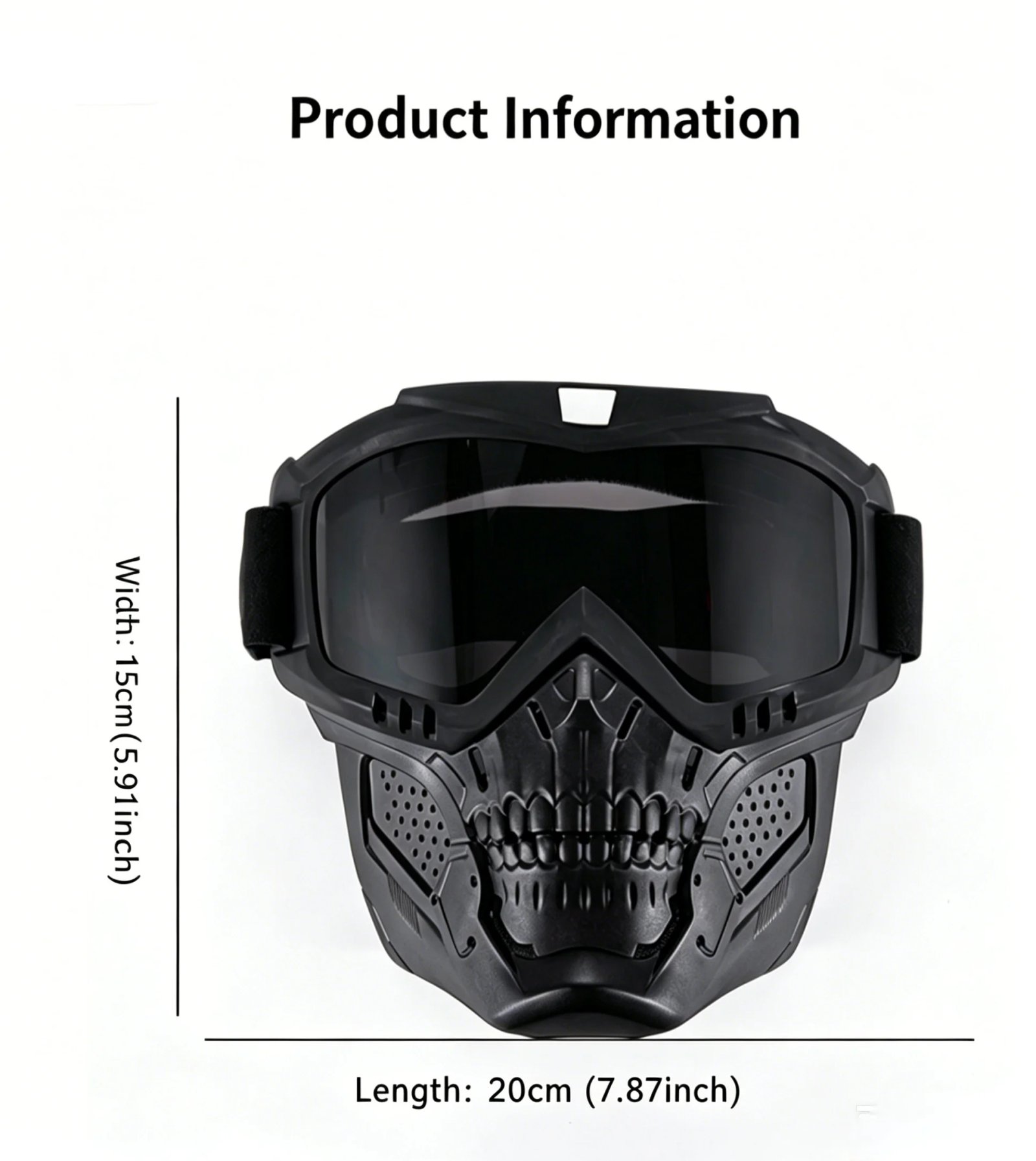 Skull Motorcycle Off-Road Face Mask, Windproof Helmet Goggles, Dust Resistant Protective Riding Gear for Motorcyclists