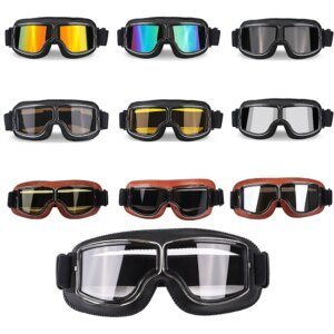 Universal Vintage Goggles Motorcycle Leather Goggles Glasses Cruiser Folding Goggles For Motorcycle Motocross racing Glasses