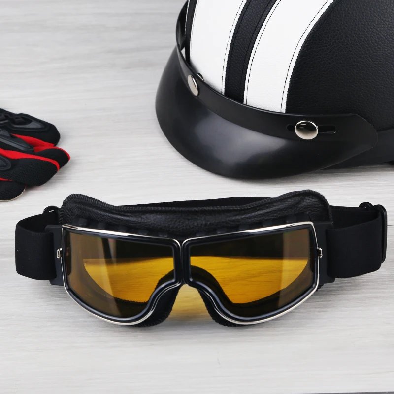 Universal Vintage Goggles Motorcycle Leather Goggles Glasses Cruiser Folding Goggles For Motorcycle Motocross racing Glasses Universal Vintage Goggles Motorcycle Leather Goggles Glasses Cruiser Folding Goggles For Motorcycle Motocross racing Glasses