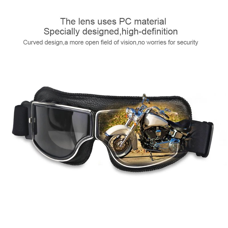Universal Vintage Goggles Motorcycle Leather Goggles Glasses Cruiser Folding Goggles For Motorcycle Motocross racing Glasses