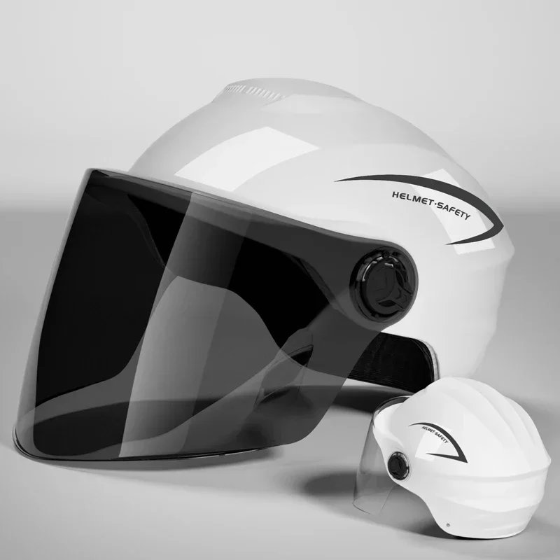 Lightweight Rainproof Half Helmet for Electric Bike & Motorcycle - Unisex All-Season Safety Cap with Sun Protection