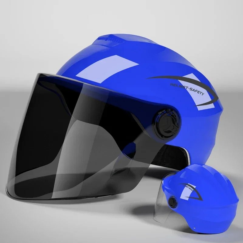 Lightweight Rainproof Half Helmet for Electric Bike & Motorcycle - Unisex All-Season Safety Cap with Sun Protection