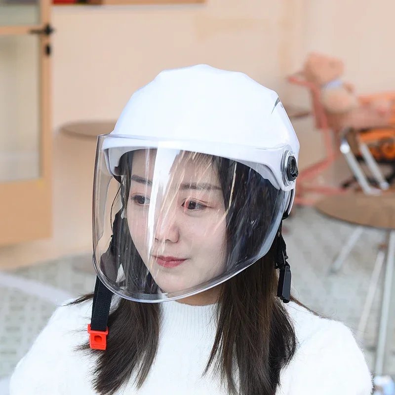 Lightweight Rainproof Half Helmet for Electric Bike & Motorcycle - Unisex All-Season Safety Cap with Sun Protection
