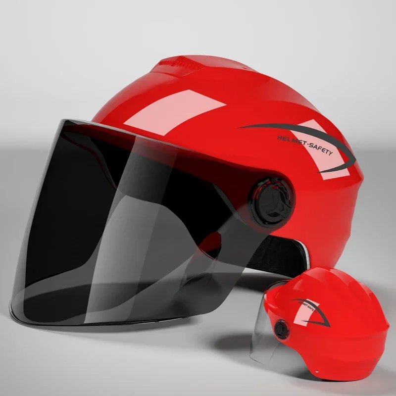 Lightweight Rainproof Half Helmet for Electric Bike & Motorcycle - Unisex All-Season Safety Cap with Sun Protection
