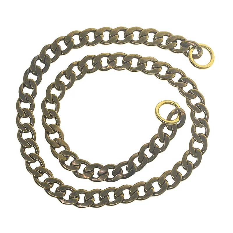 custom length solid brass large 9 mm thick oval nk link necklace wallet jean pocket watch chain DIY replacement