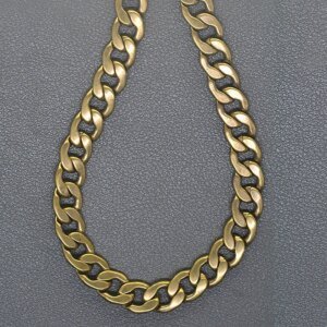custom length solid brass large 9 mm thick oval nk link necklace wallet jean pocket watch chain DIY replacement