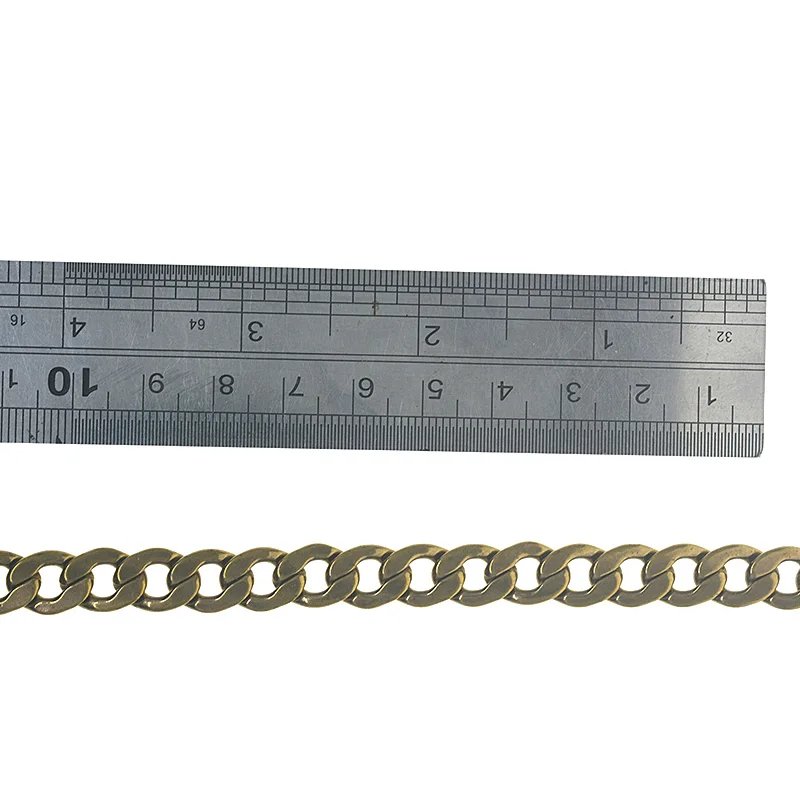 custom length solid brass large 9 mm thick oval nk link necklace wallet jean pocket watch chain DIY replacement