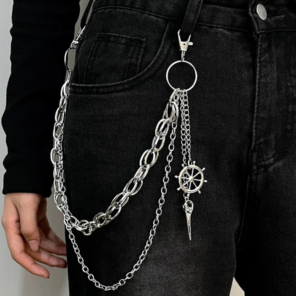 Metal Belt Chain HipHop Rock Punk Trousers Pant Waist Link Rudder Pendant Wallet Chain Keychain Ring Clip Keyring Jewelry Metal Belt Chain HipHop Rock Punk Trousers Pant Waist Link Rudder Pendant Wallet Chain Keychain Ring Clip Keyring Jewelry