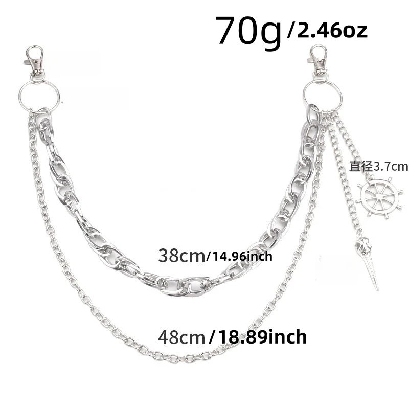 Metal Belt Chain HipHop Rock Punk Trousers Pant Waist Link Rudder Pendant Wallet Chain Keychain Ring Clip Keyring Jewelry Metal Belt Chain HipHop Rock Punk Trousers Pant Waist Link Rudder Pendant Wallet Chain Keychain Ring Clip Keyring Jewelry