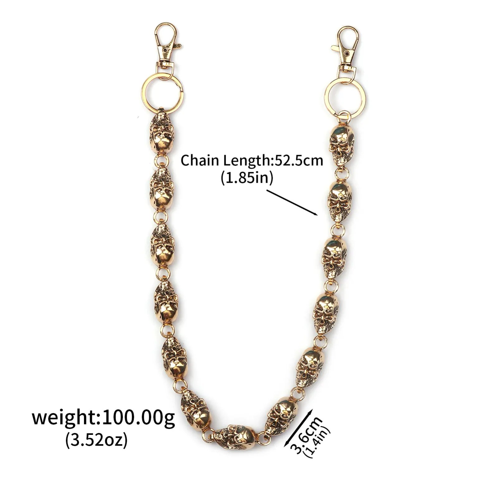 Skull Jeans Chain Hip Hop Punk Dark Skull Metal Waist Chain Cool Unisex Accessories Cycling Fashion Chain Women's Bag Pendant Skull Jeans Chain Hip Hop Punk Dark Skull Metal Waist Chain Cool Unisex Accessories Cycling Fashion Chain Women's Bag Pendant
