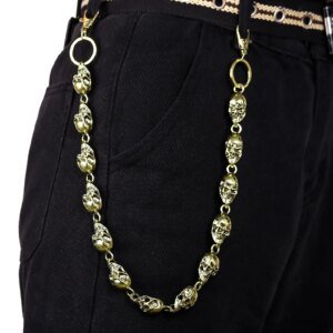 Skull Jeans Chain Hip Hop Punk Dark Skull Metal Waist Chain Cool Unisex Accessories Cycling Fashion Chain Womenās Bag Pendant