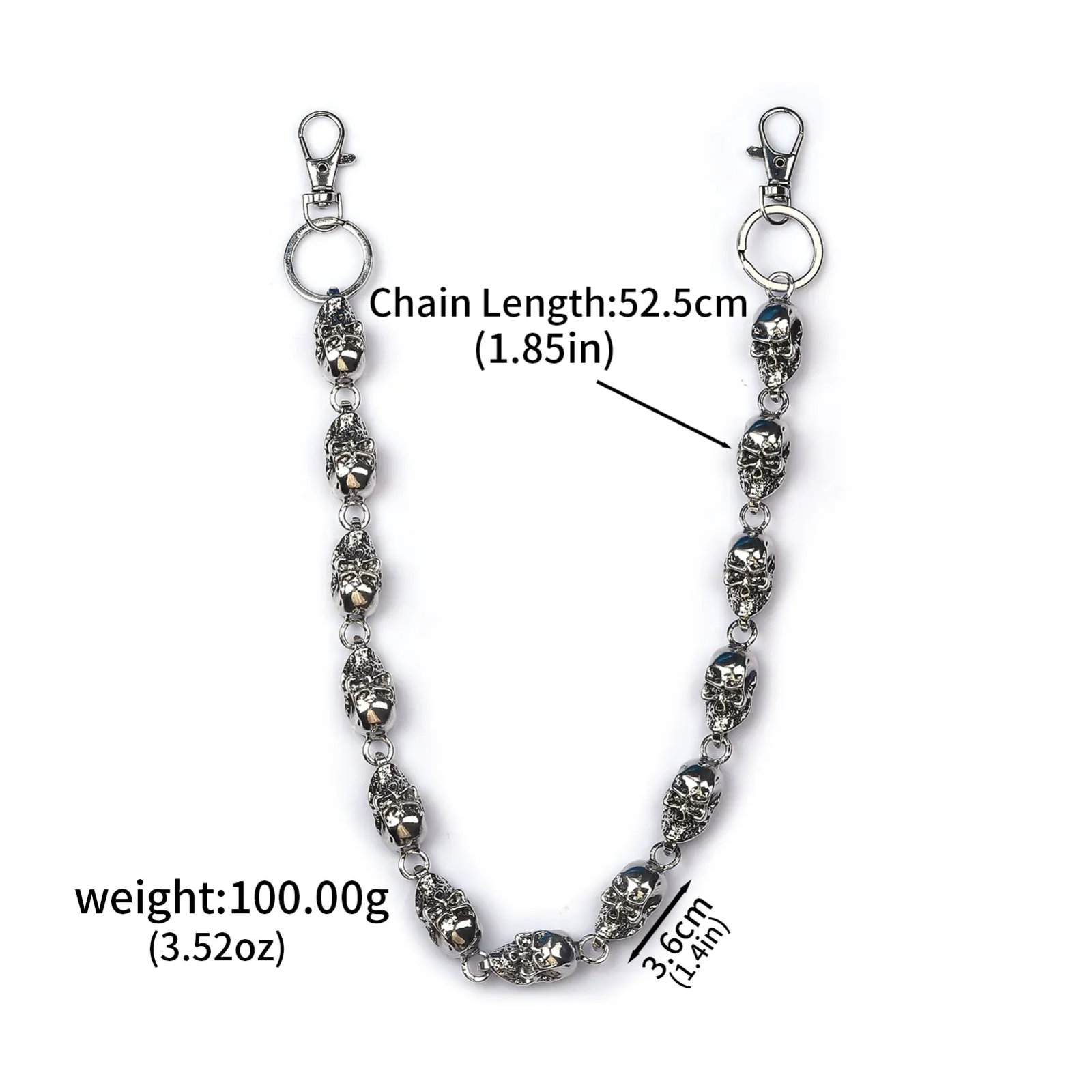Skull Jeans Chain Hip Hop Punk Dark Skull Metal Waist Chain Cool Unisex Accessories Cycling Fashion Chain Women's Bag Pendant Skull Jeans Chain Hip Hop Punk Dark Skull Metal Waist Chain Cool Unisex Accessories Cycling Fashion Chain Women's Bag Pendant