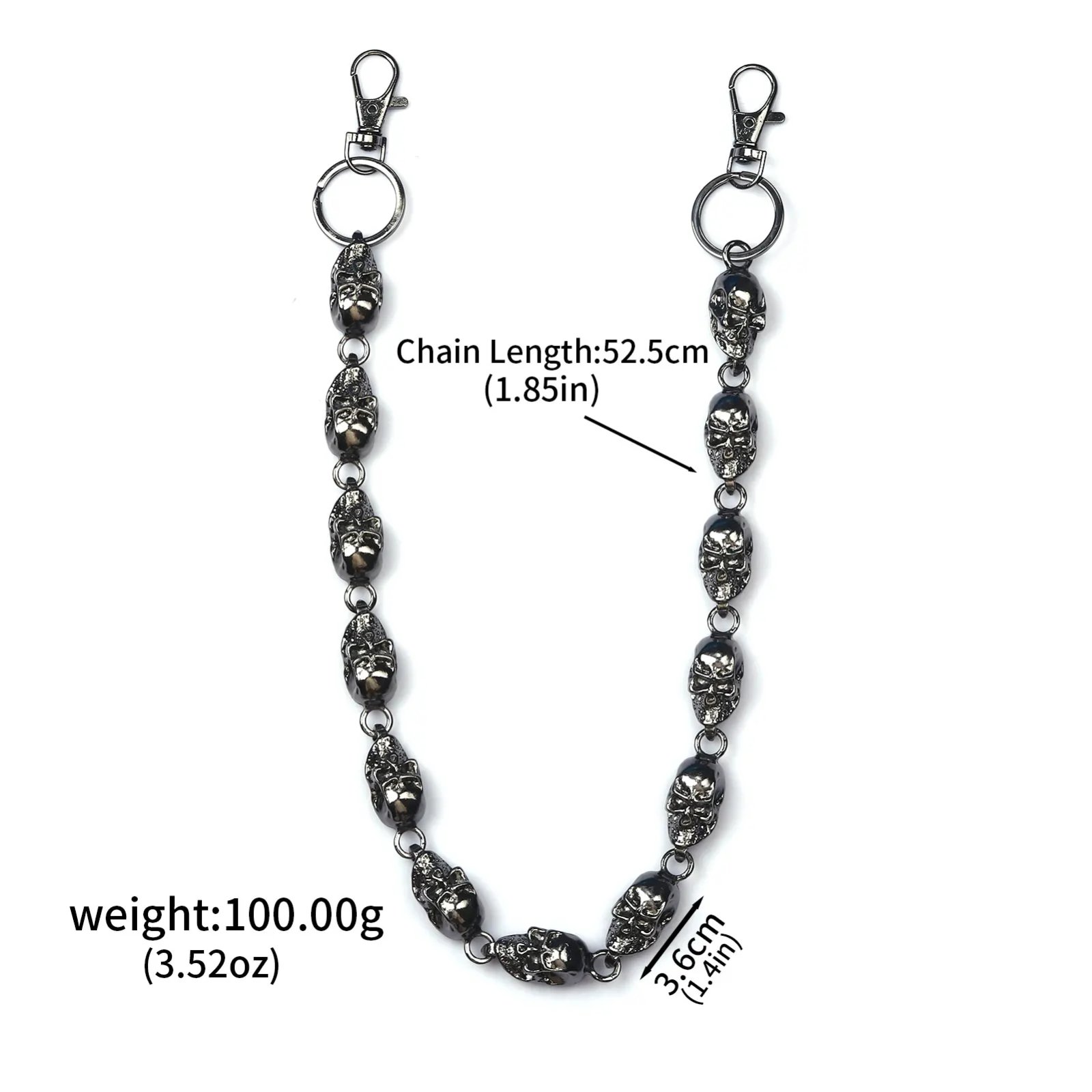 Skull Jeans Chain Hip Hop Punk Dark Skull Metal Waist Chain Cool Unisex Accessories Cycling Fashion Chain Women's Bag Pendant Skull Jeans Chain Hip Hop Punk Dark Skull Metal Waist Chain Cool Unisex Accessories Cycling Fashion Chain Women's Bag Pendant