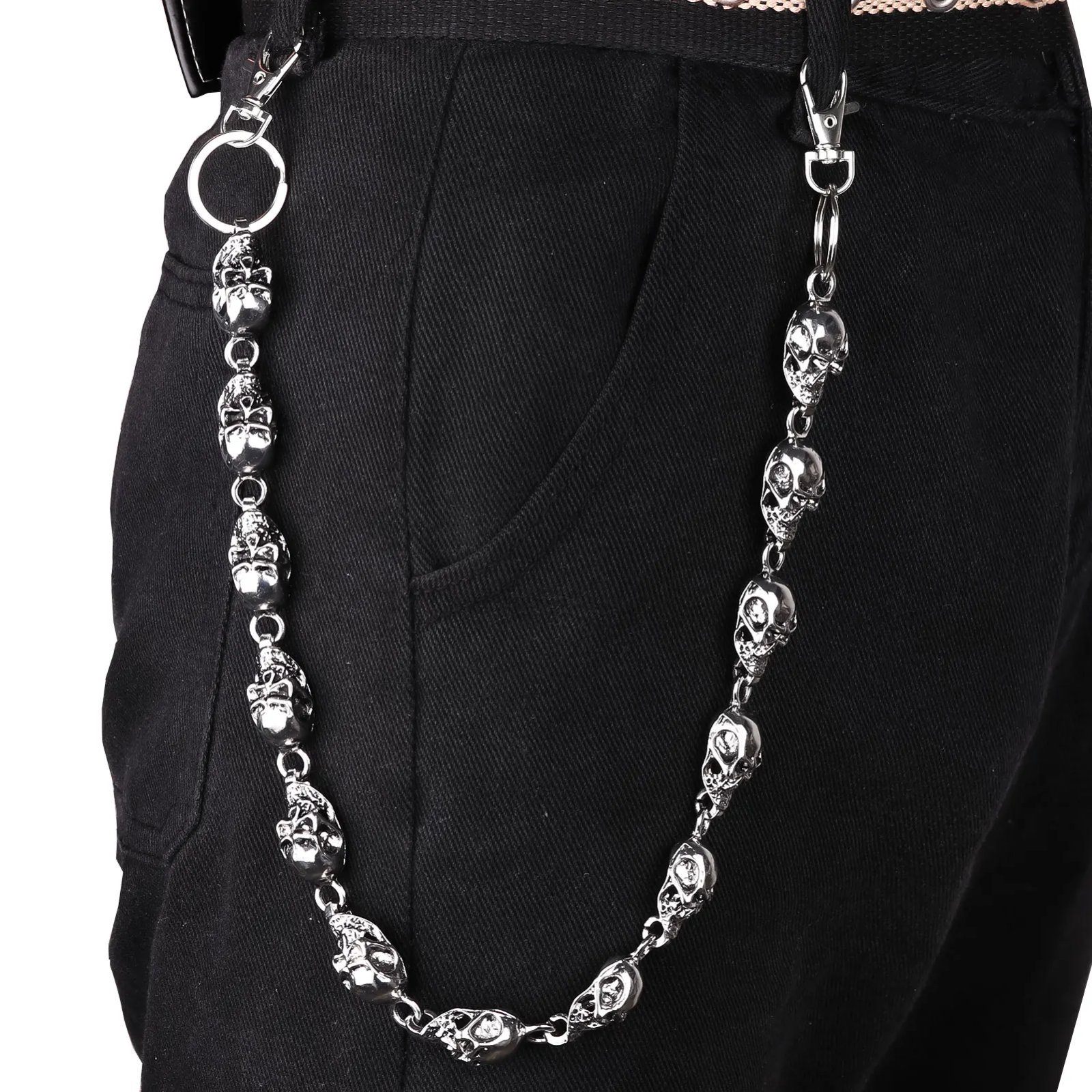 Skull Jeans Chain Hip Hop Punk Dark Skull Metal Waist Chain Cool Unisex Accessories Cycling Fashion Chain Women's Bag Pendant Skull Jeans Chain Hip Hop Punk Dark Skull Metal Waist Chain Cool Unisex Accessories Cycling Fashion Chain Women's Bag Pendant