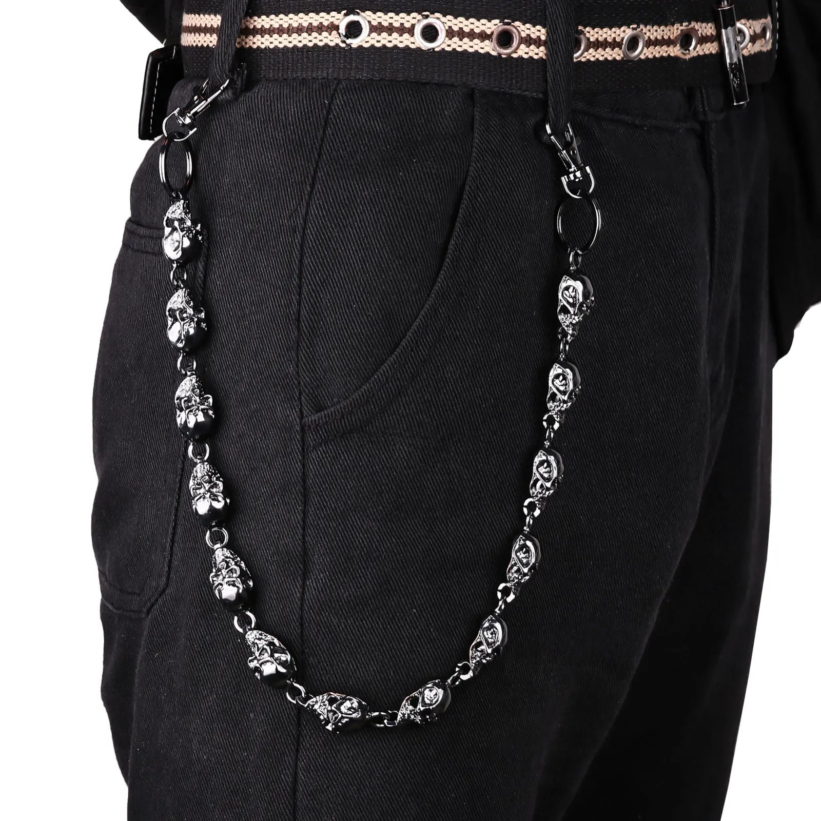 Skull Jeans Chain Hip Hop Punk Dark Skull Metal Waist Chain Cool Unisex Accessories Cycling Fashion Chain Women's Bag Pendant