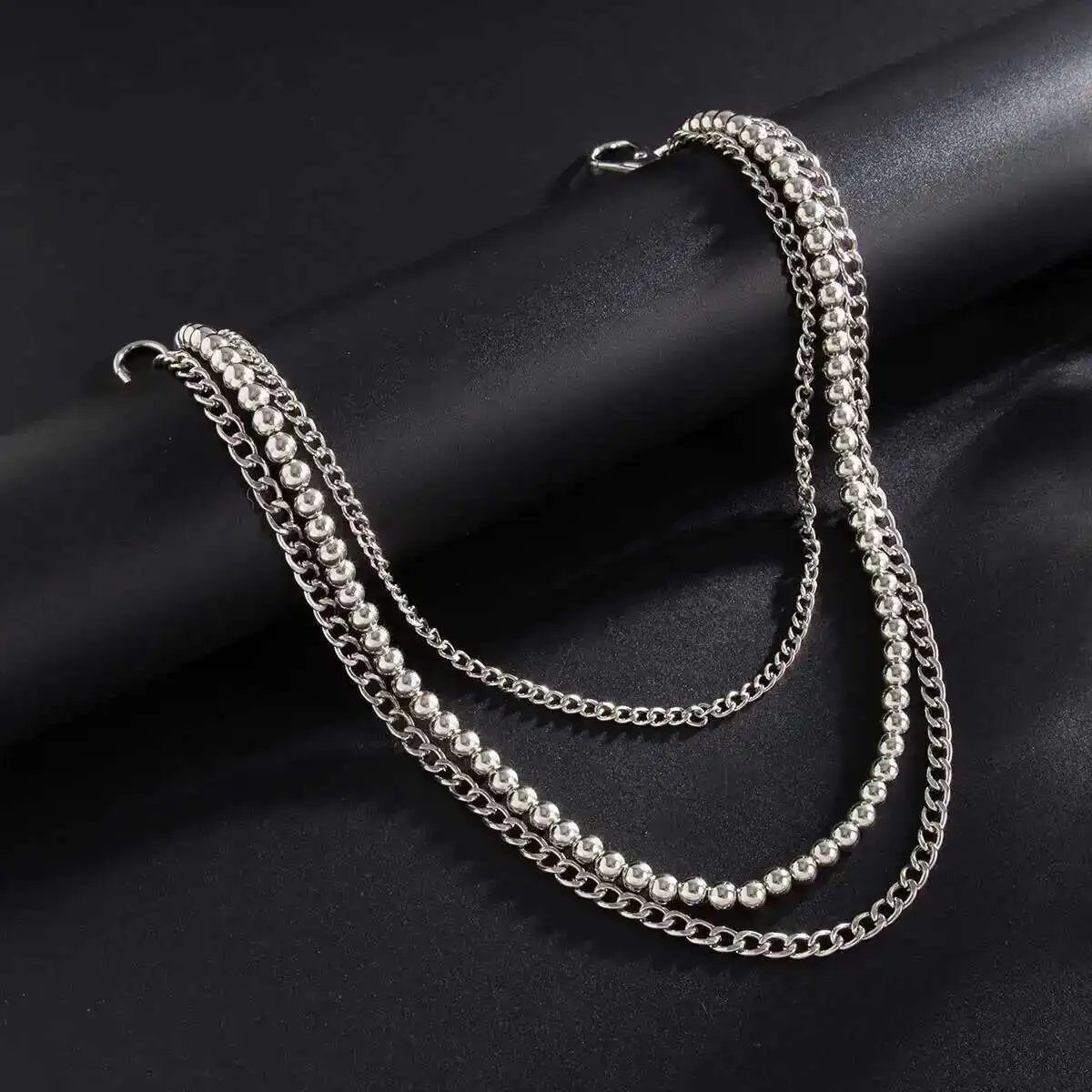 KunJoe Punk Rock Multilayer Metal Pants Chain Wallet Belt Chain Men Women Versatile Beaded Keychain Trousers Jeans Accessories KunJoe Punk Rock Multilayer Metal Pants Chain Wallet Belt Chain Men Women Versatile Beaded Keychain Trousers Jeans Accessories
