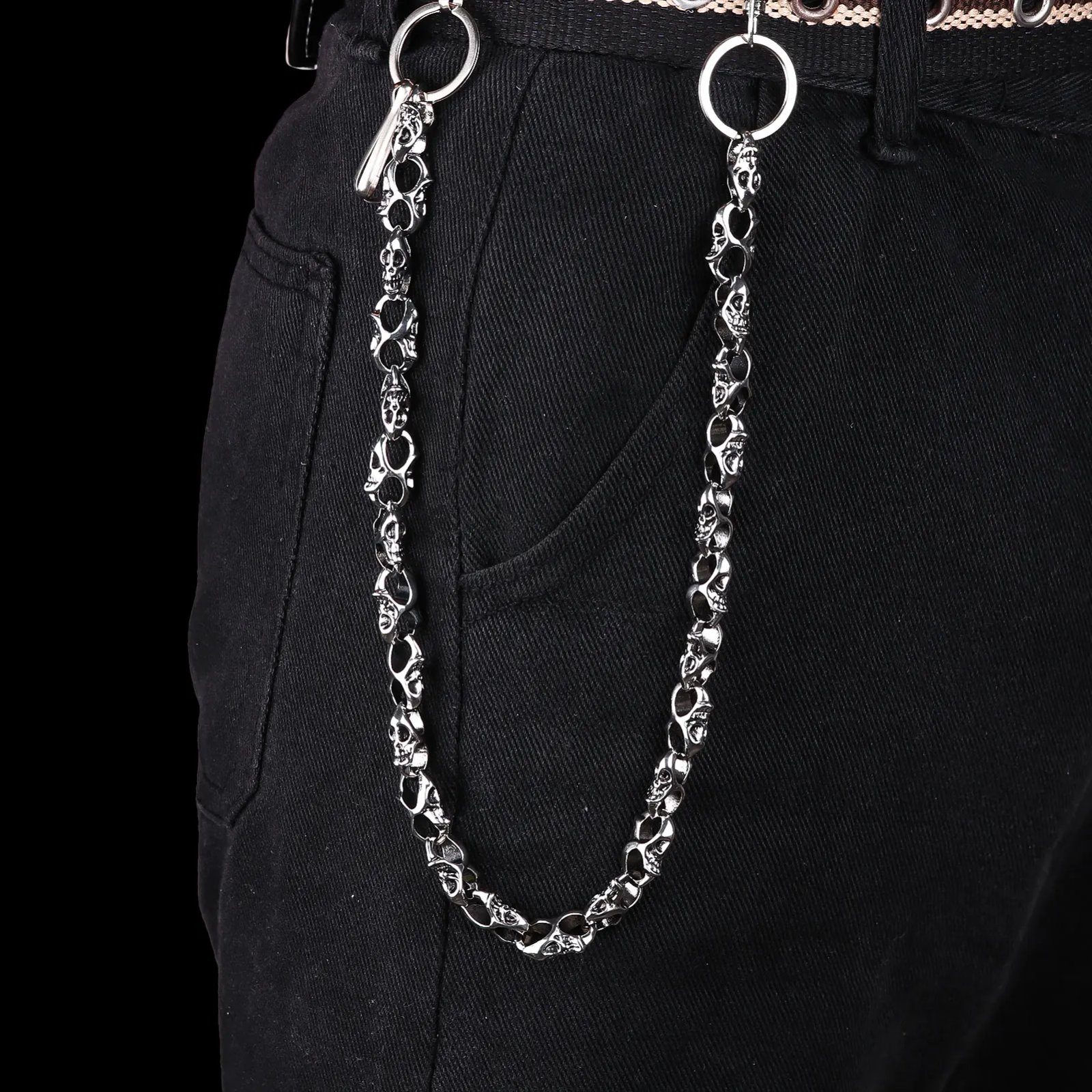 Skull Trouser Chain High-grade Hip-hop Trend Dark Punk Style Waist Chain Men And Women Rock Motorcycle Denim Pendant Jewelry Skull Trouser Chain High-grade Hip-hop Trend Dark Punk Style Waist Chain Men And Women Rock Motorcycle Denim Pendant Jewelry