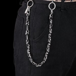 Skull Trouser Chain High-grade Hip-hop Trend Dark Punk Style Waist Chain Men And Women Rock Motorcycle Denim Pendant Jewelry