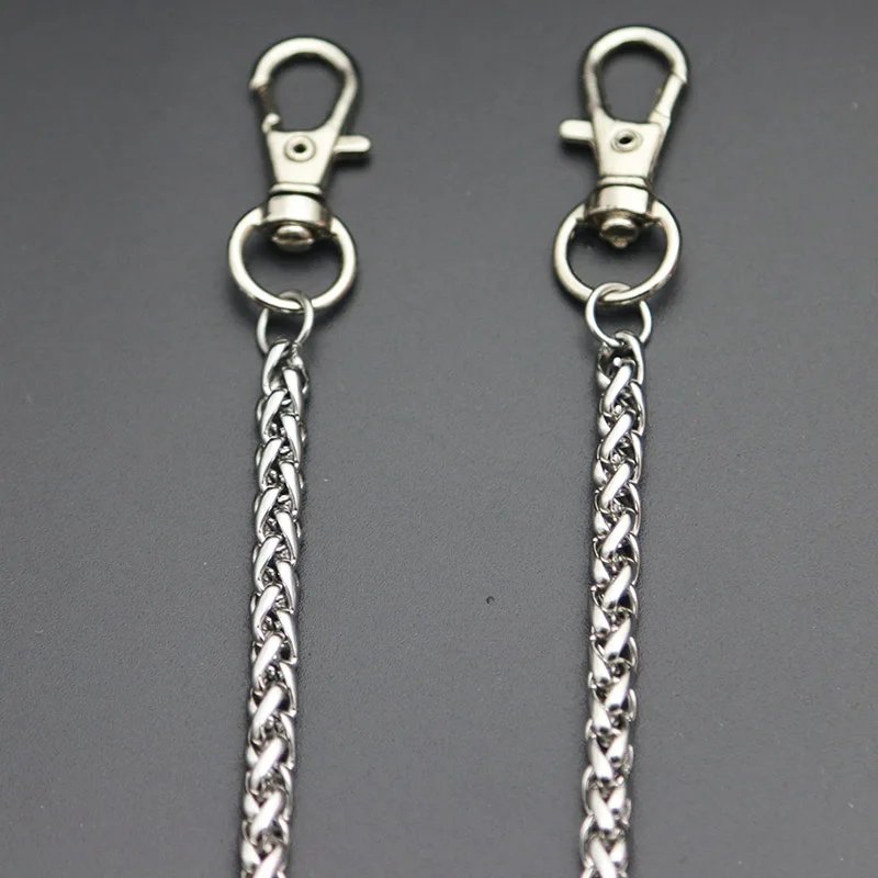 Stainless Steel Long Metal Wallet Chain Leash Pant Jean Keychain Ring Clip Men's Hip Hop Jewelry