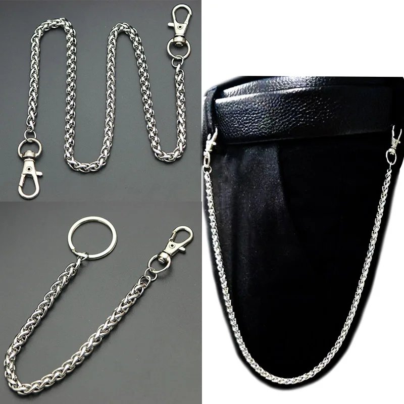 Stainless Steel Long Metal Wallet Chain Leash Pant Jean Keychain Ring Clip Men's Hip Hop Jewelry Stainless Steel Long Metal Wallet Chain Leash Pant Jean Keychain Ring Clip Men's Hip Hop Jewelry