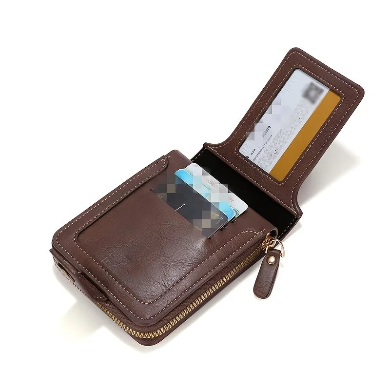 Custom Name Men's Wallet Gift Stylish Brown Faux Leather Engraved Purse Personalized Decorative Durable Card Holder Coin Pocket Custom Name Men's Wallet Gift Stylish Brown Faux Leather Engraved Purse Personalized Decorative Durable Card Holder Coin Pocket