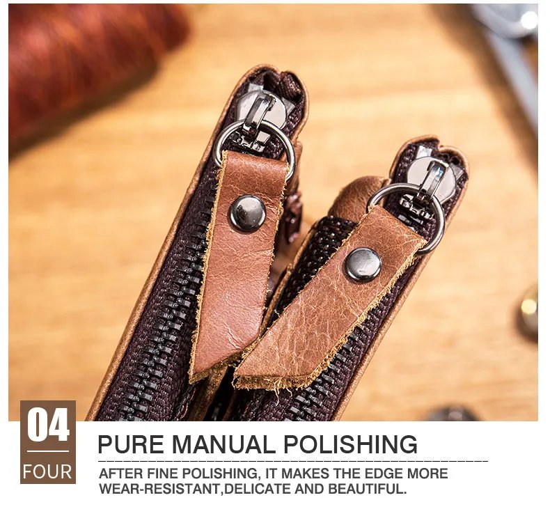 BULLCAPTAIN Retro Leather Men's Wallet Leather Zipper Buckle Short Money Wallet Card Holder Coin Purse RFID Wallet QB06 BULLCAPTAIN Retro Leather Men's Wallet Leather Zipper Buckle Short Money Wallet Card Holder Coin Purse RFID Wallet QB06