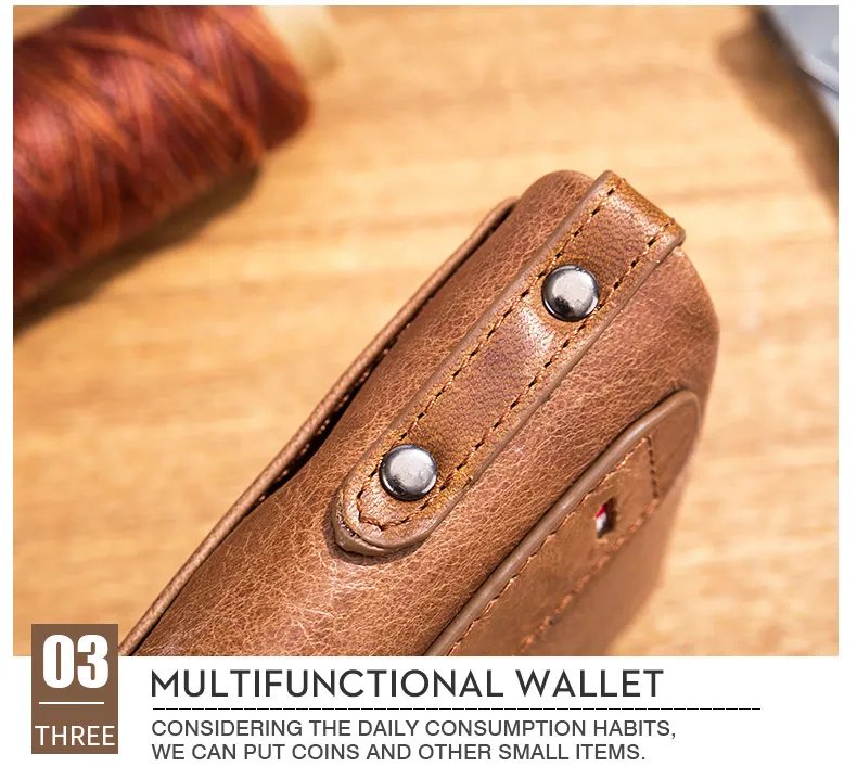 BULLCAPTAIN Retro Leather Men's Wallet Leather Zipper Buckle Short Money Wallet Card Holder Coin Purse RFID Wallet QB06 BULLCAPTAIN Retro Leather Men's Wallet Leather Zipper Buckle Short Money Wallet Card Holder Coin Purse RFID Wallet QB06