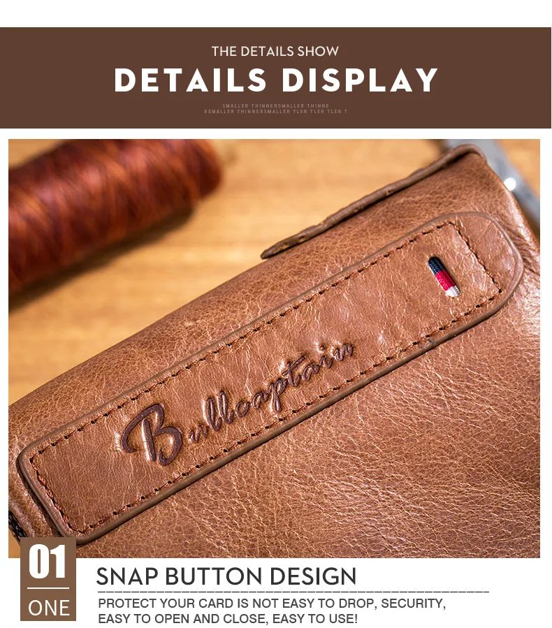 BULLCAPTAIN Retro Leather Men's Wallet Leather Zipper Buckle Short Money Wallet Card Holder Coin Purse RFID Wallet QB06 BULLCAPTAIN Retro Leather Men's Wallet Leather Zipper Buckle Short Money Wallet Card Holder Coin Purse RFID Wallet QB06