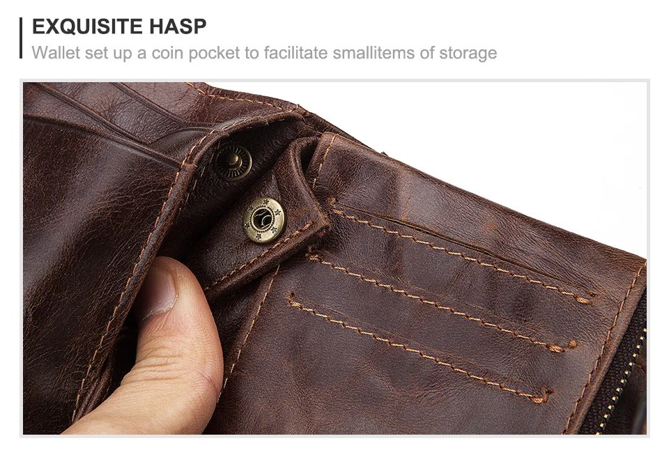 HUMERPAUL100% Genuine Cowhide Leather Wallet For Men Short RFID Money Purse Card Holder Double Zipper Bifold Coin Pocket HUMERPAUL100% Genuine Cowhide Leather Wallet For Men Short RFID Money Purse Card Holder Double Zipper Bifold Coin Pocket