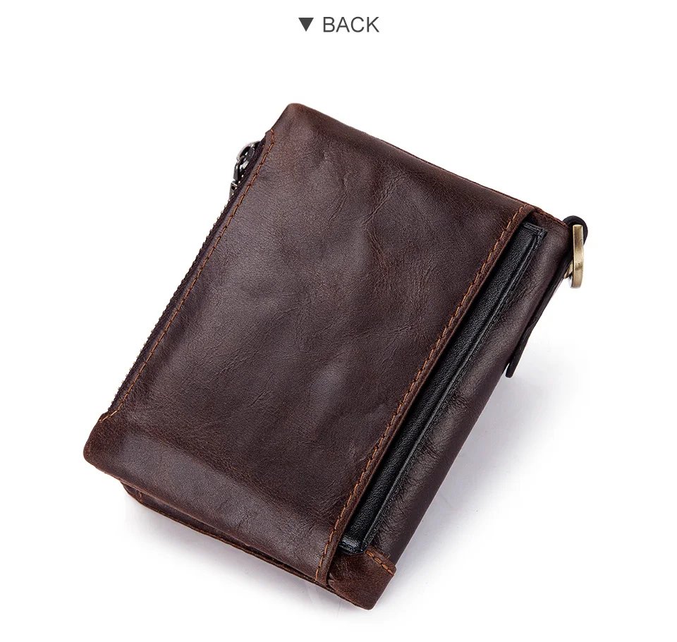 HUMERPAUL100% Genuine Cowhide Leather Wallet For Men Short RFID Money Purse Card Holder Double Zipper Bifold Coin Pocket HUMERPAUL100% Genuine Cowhide Leather Wallet For Men Short RFID Money Purse Card Holder Double Zipper Bifold Coin Pocket