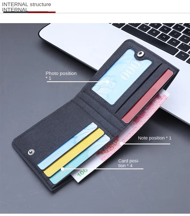 Motorcycle Motif Mini Thin Men Wallet Card Holder Men's Purse Coin Pouch Id Card Holder Short Canvas Card Holder Wallet