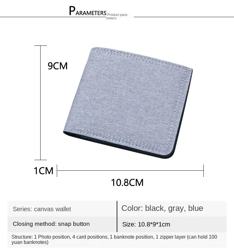 Motorcycle Motif Mini Thin Men Wallet Card Holder Men's Purse Coin Pouch Id Card Holder Short Canvas Card Holder Wallet