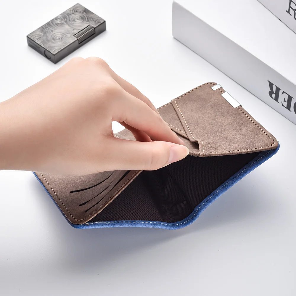 Casual Men's PU Leather Wallet Small Portable Card Holder Suitable for Students Use Casual Men's PU Leather Wallet Small Portable Card Holder Suitable for Students Use
