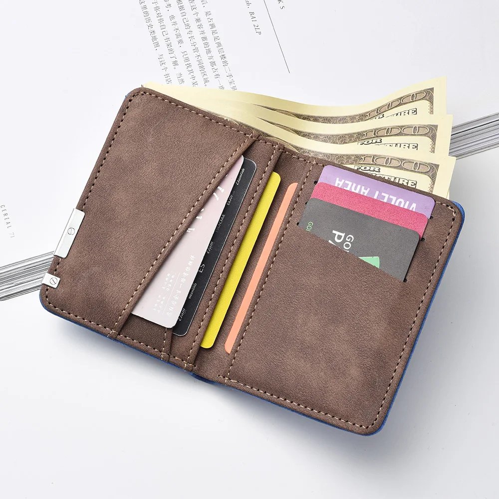 Casual Men's PU Leather Wallet Small Portable Card Holder Suitable for Students Use Casual Men's PU Leather Wallet Small Portable Card Holder Suitable for Students Use