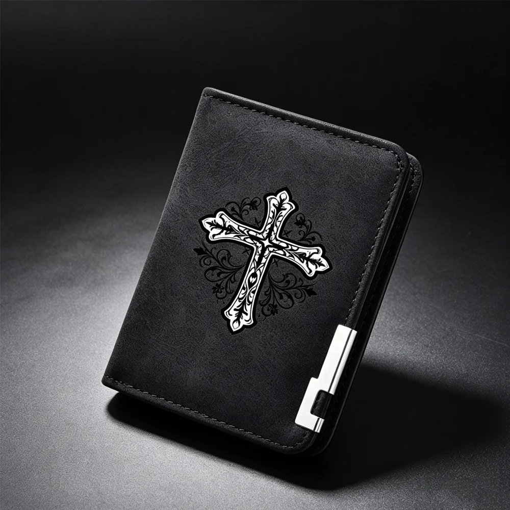 Casual Men's PU Leather Wallet Small Portable Card Holder Suitable for Students Use
