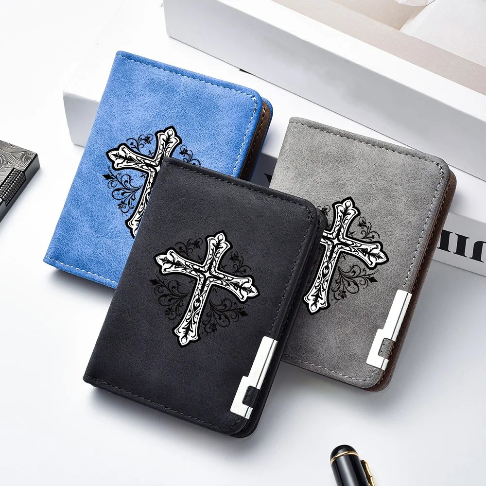 Casual Men's PU Leather Wallet Small Portable Card Holder Suitable for Students Use