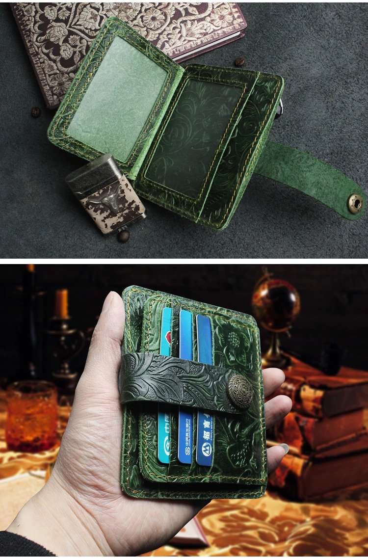 100% Genuine Leather Card Wallet For Men Women Handmade Cowhide Credit / ID Card Holder With Change Purse Cards Cover 100% Genuine Leather Card Wallet For Men Women Handmade Cowhide Credit / ID Card Holder With Change Purse Cards Cover