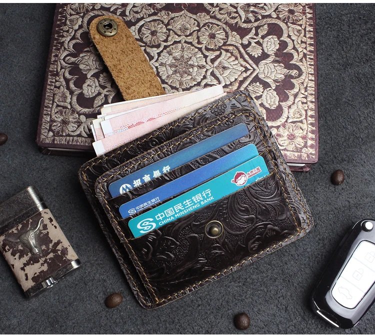 100% Genuine Leather Card Wallet For Men Women Handmade Cowhide Credit / ID Card Holder With Change Purse Cards Cover 100% Genuine Leather Card Wallet For Men Women Handmade Cowhide Credit / ID Card Holder With Change Purse Cards Cover