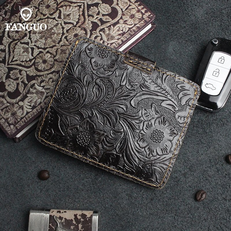 100% Genuine Leather Card Wallet For Men Women Handmade Cowhide Credit / ID Card Holder With Change Purse Cards Cover