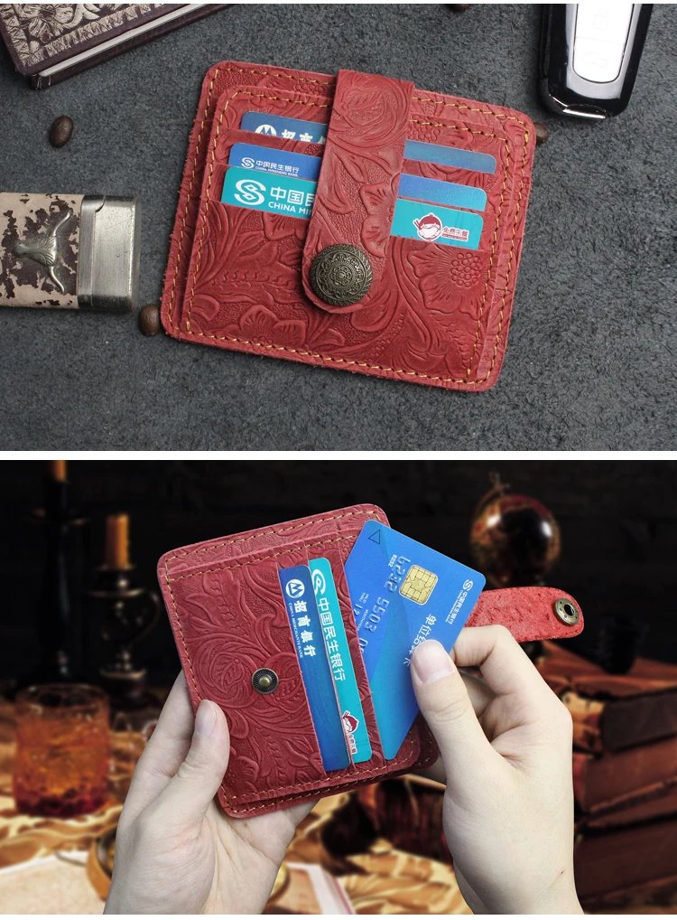 100% Genuine Leather Card Wallet For Men Women Handmade Cowhide Credit / ID Card Holder With Change Purse Cards Cover 100% Genuine Leather Card Wallet For Men Women Handmade Cowhide Credit / ID Card Holder With Change Purse Cards Cover