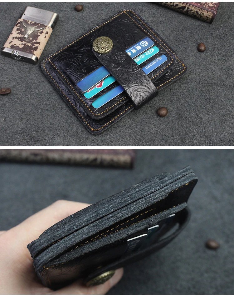 100% Genuine Leather Card Wallet For Men Women Handmade Cowhide Credit / ID Card Holder With Change Purse Cards Cover 100% Genuine Leather Card Wallet For Men Women Handmade Cowhide Credit / ID Card Holder With Change Purse Cards Cover