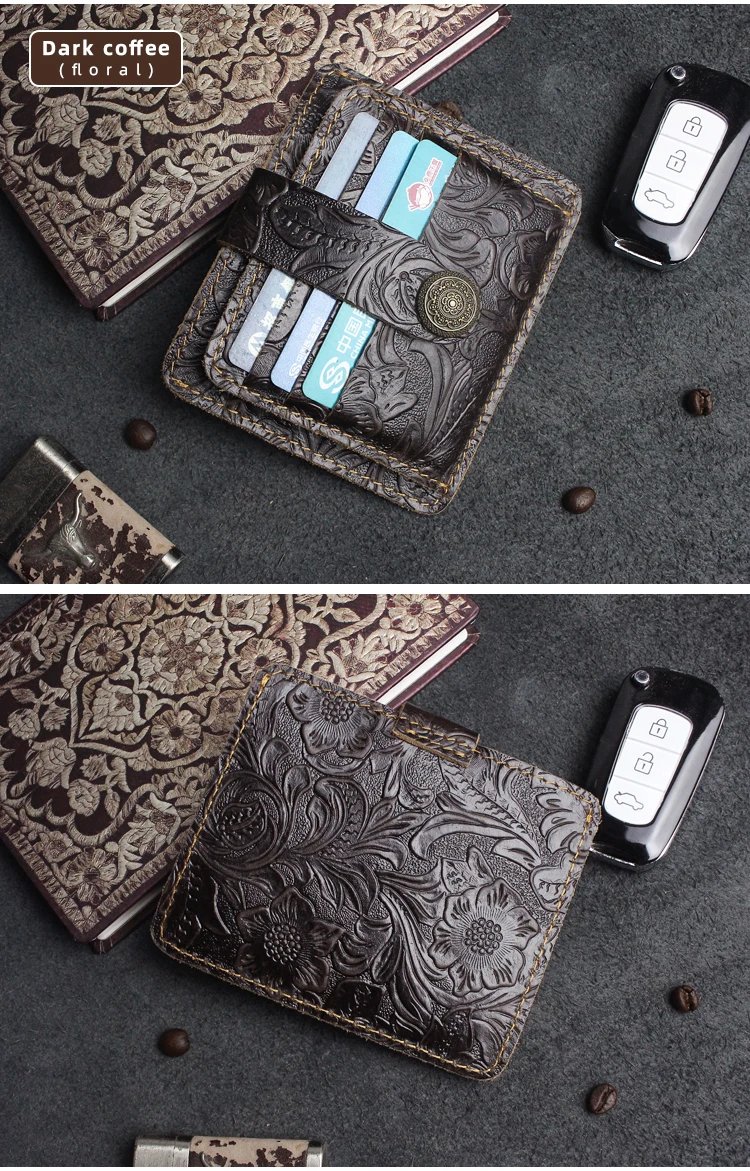 100% Genuine Leather Card Wallet For Men Women Handmade Cowhide Credit / ID Card Holder With Change Purse Cards Cover 100% Genuine Leather Card Wallet For Men Women Handmade Cowhide Credit / ID Card Holder With Change Purse Cards Cover