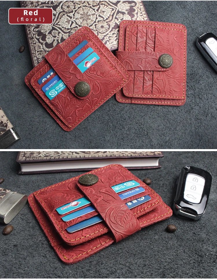 100% Genuine Leather Card Wallet For Men Women Handmade Cowhide Credit / ID Card Holder With Change Purse Cards Cover 100% Genuine Leather Card Wallet For Men Women Handmade Cowhide Credit / ID Card Holder With Change Purse Cards Cover